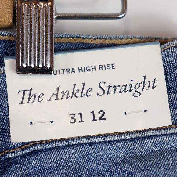 NWT Abercrombie & Fitch The Ankle Straight Ultra High Rise size 12/31 - Picture 4 of 7
